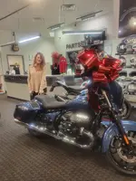 Beautiful wife and my new scoot Christmas gift.webp